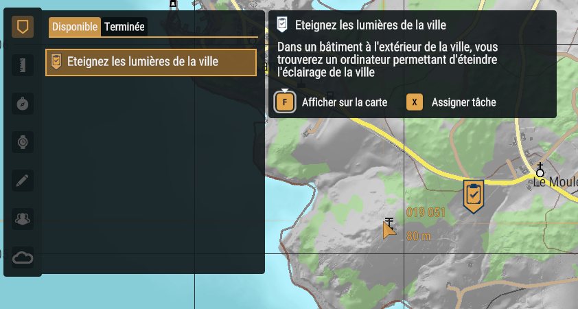 Une tâche personnalisée dans la liste des objectifs du joueur